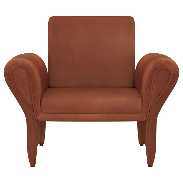 Coaster Furniture 903150 Liana Upholstered Roll Arm Accent Armchair Rust Orange