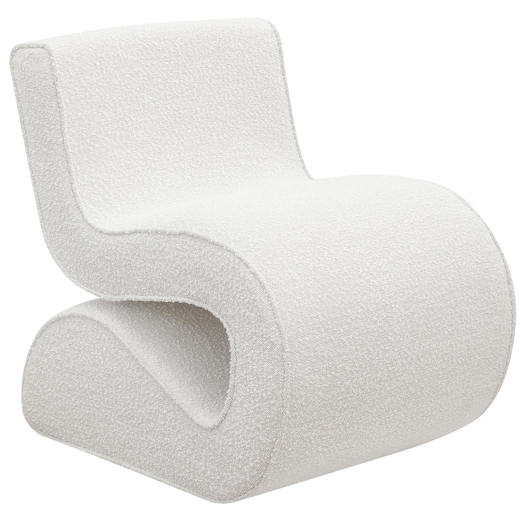 Coaster Furniture 903154 Ronea Boucle Upholstered Armless Curved Chair Cream