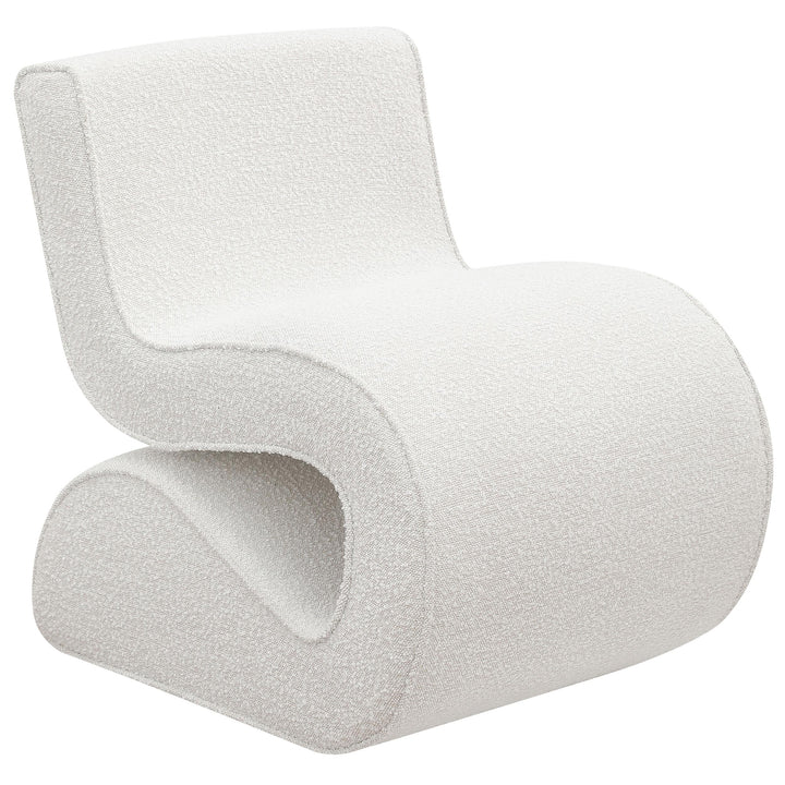 Coaster Furniture 903154 Ronea Boucle Upholstered Armless Curved Chair Cream