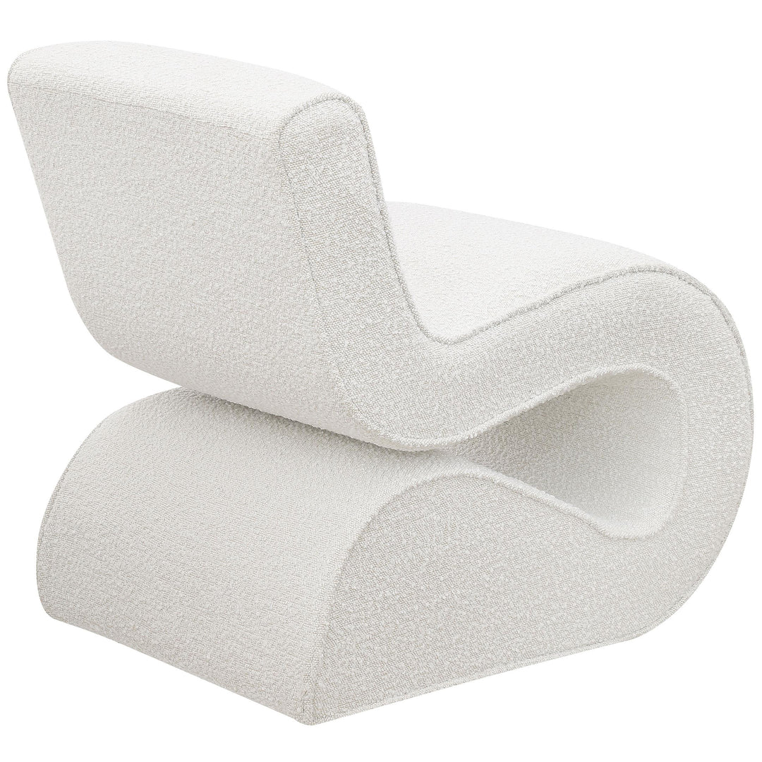 Coaster Furniture 903154 Ronea Boucle Upholstered Armless Curved Chair Cream