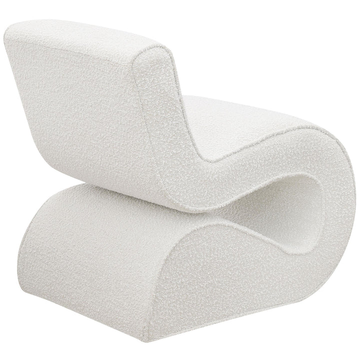 Coaster Furniture 903154 Ronea Boucle Upholstered Armless Curved Chair Cream
