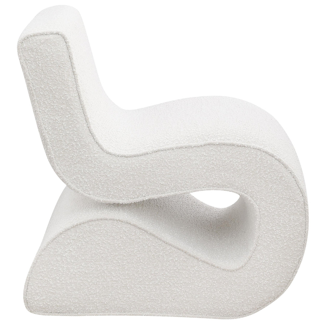 Coaster Furniture 903154 Ronea Boucle Upholstered Armless Curved Chair Cream