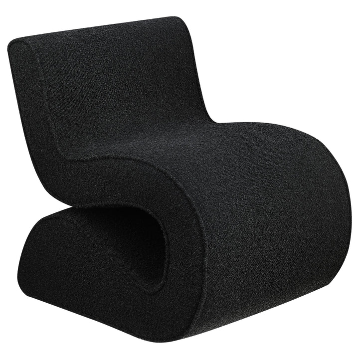 Coaster Furniture 903155 Ronea Boucle Upholstered Armless Curved Chair Charcoal