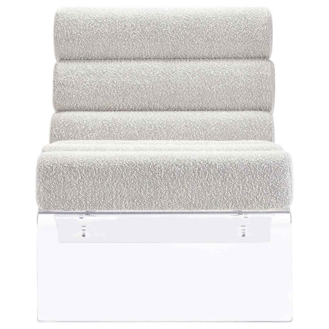 Coaster Furniture 903161 Serreta Boucle Upholstered Armless Acrylic Chair Ivory