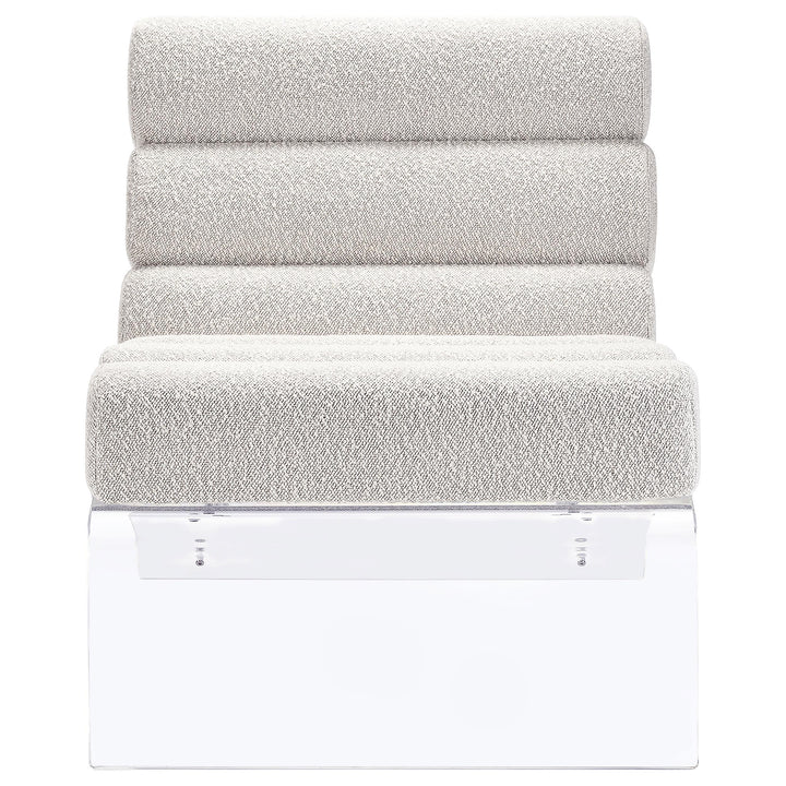 Coaster Furniture 903161 Serreta Boucle Upholstered Armless Acrylic Chair Ivory