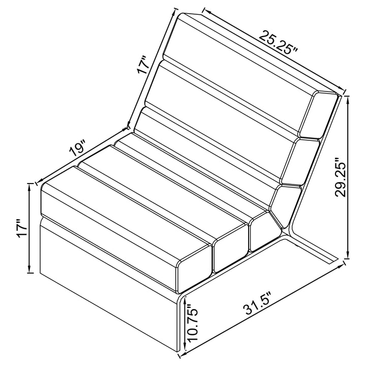 Coaster Furniture 903161 Serreta Boucle Upholstered Armless Acrylic Chair Ivory