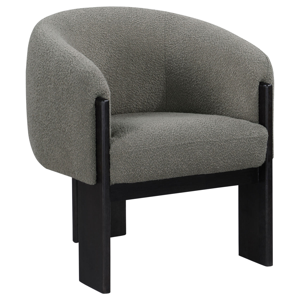 Valdez - Boucle Upholstered Barrel Back Accent Chair - Brown