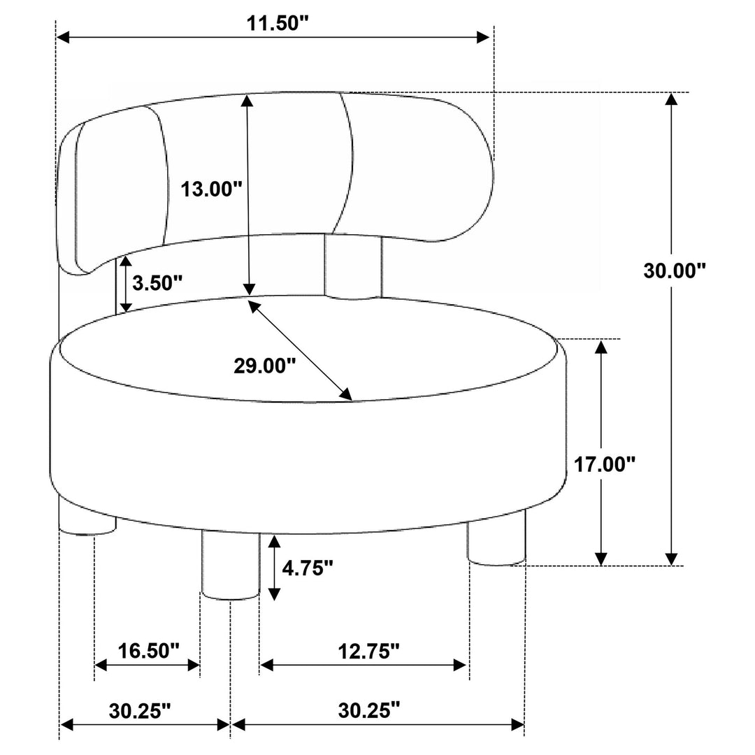 Coaster Furniture 903168 Zonie Boucle Upholstered Barrel Back Accent Chair Blue