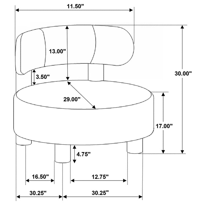 Coaster Furniture 903168 Zonie Boucle Upholstered Barrel Back Accent Chair Blue