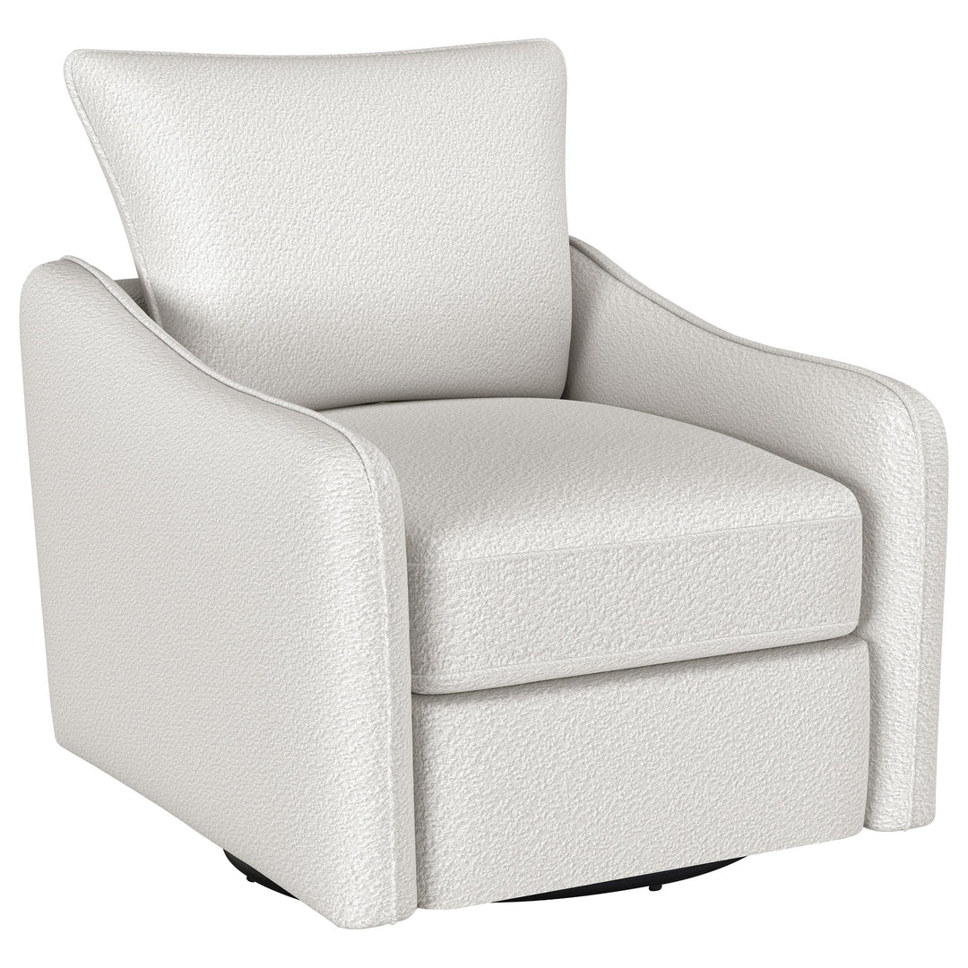 Coaster Furniture 903391 Madia Upholstered Sloped Arm Swivel Glider Chair Vanilla