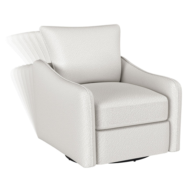 Coaster Furniture 903391 Madia Upholstered Sloped Arm Swivel Glider Chair Vanilla