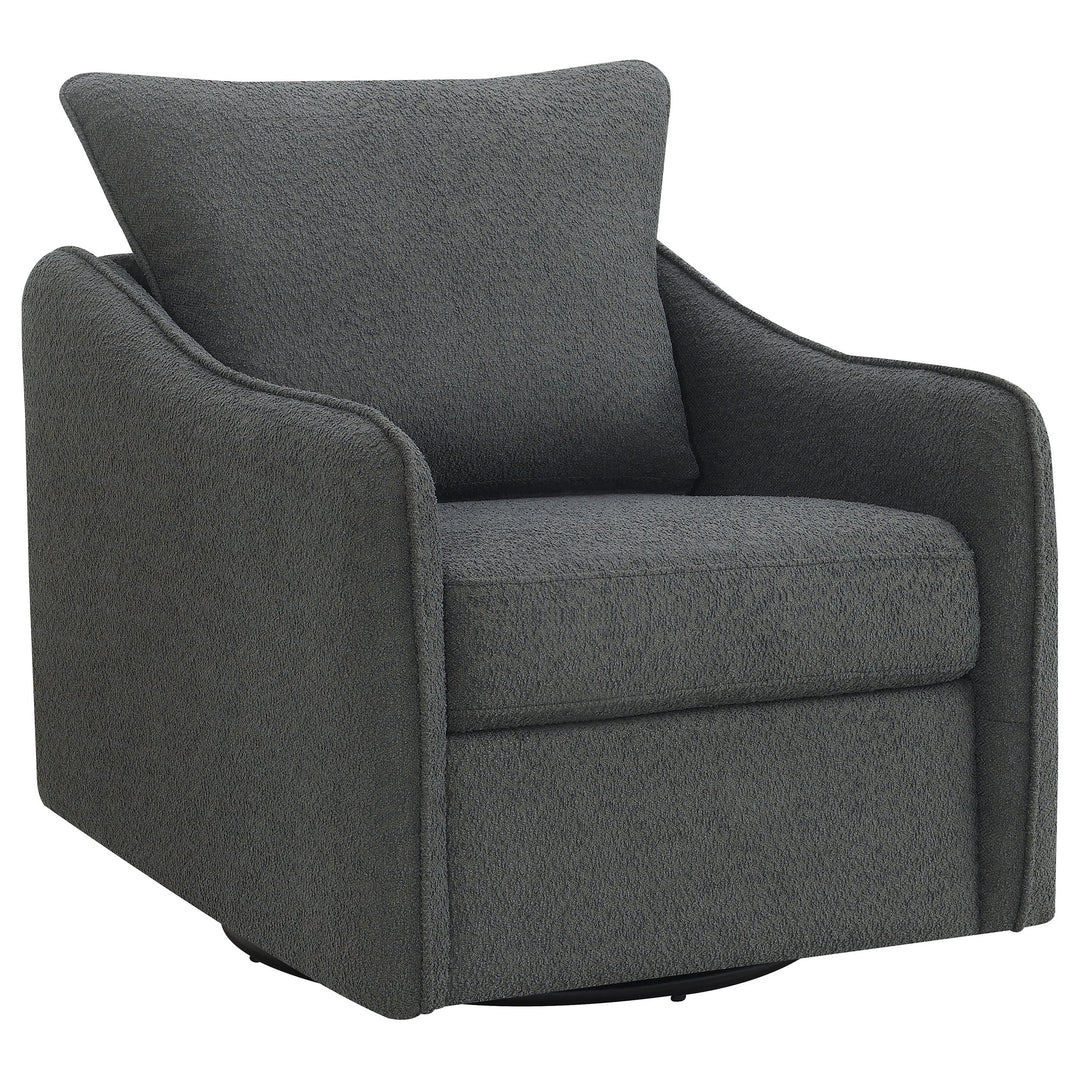 Coaster Furniture 903393 Madia Upholstered Sloped Arm Swivel Glider Chair Charcoal