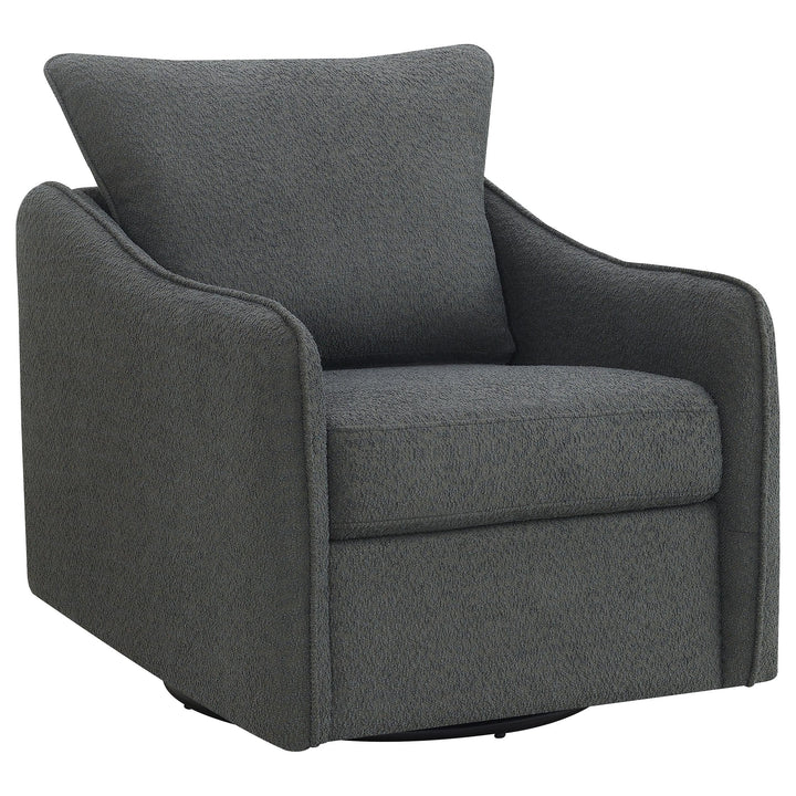 Coaster Furniture 903393 Madia Upholstered Sloped Arm Swivel Glider Chair Charcoal