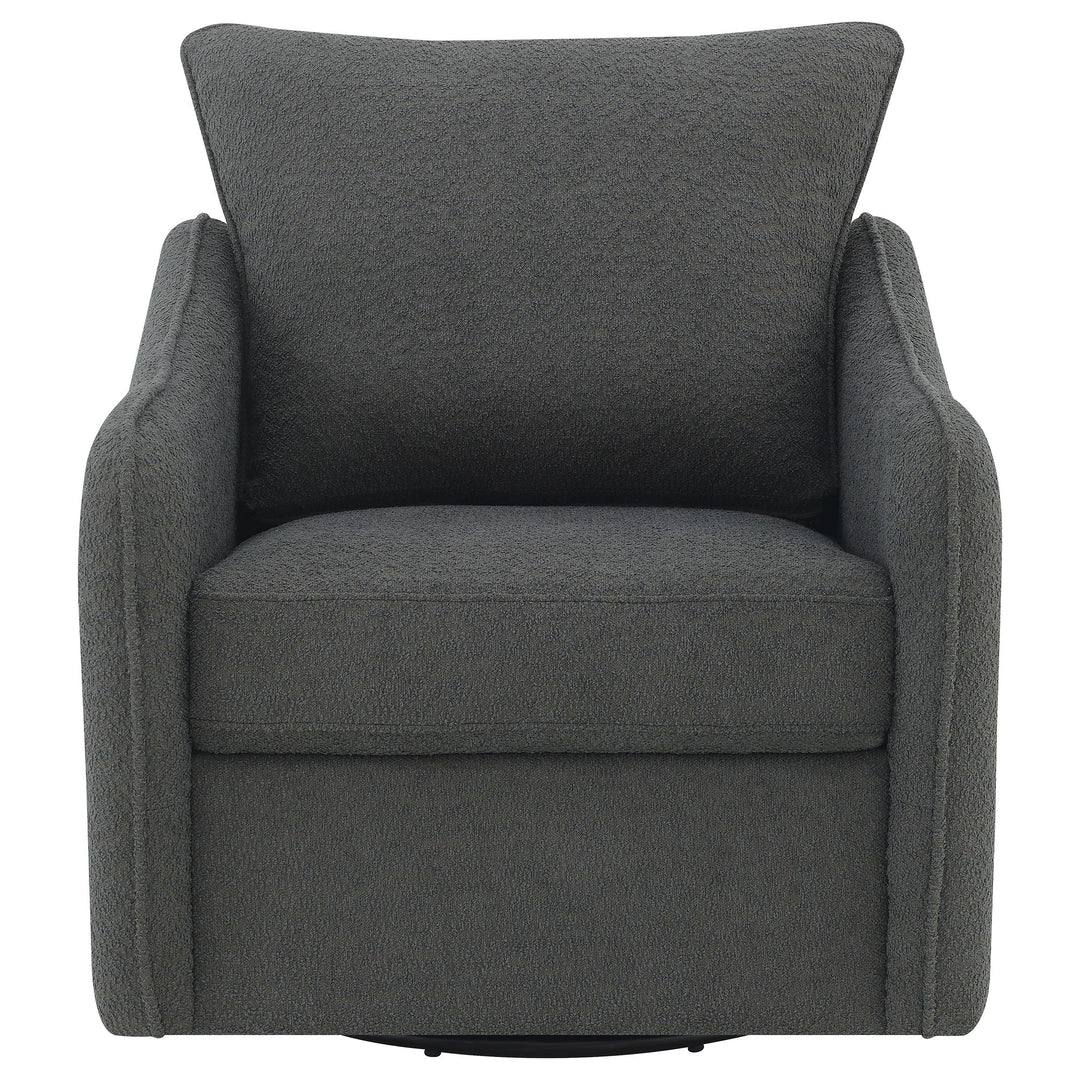 Coaster Furniture 903393 Madia Upholstered Sloped Arm Swivel Glider Chair Charcoal