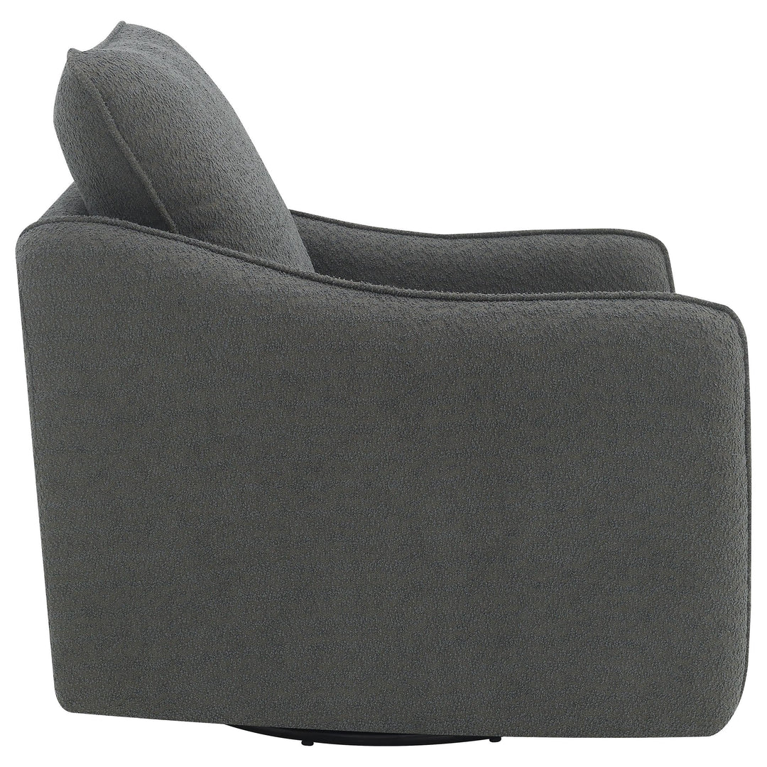 Coaster Furniture 903393 Madia Upholstered Sloped Arm Swivel Glider Chair Charcoal