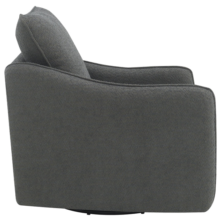 Coaster Furniture 903393 Madia Upholstered Sloped Arm Swivel Glider Chair Charcoal