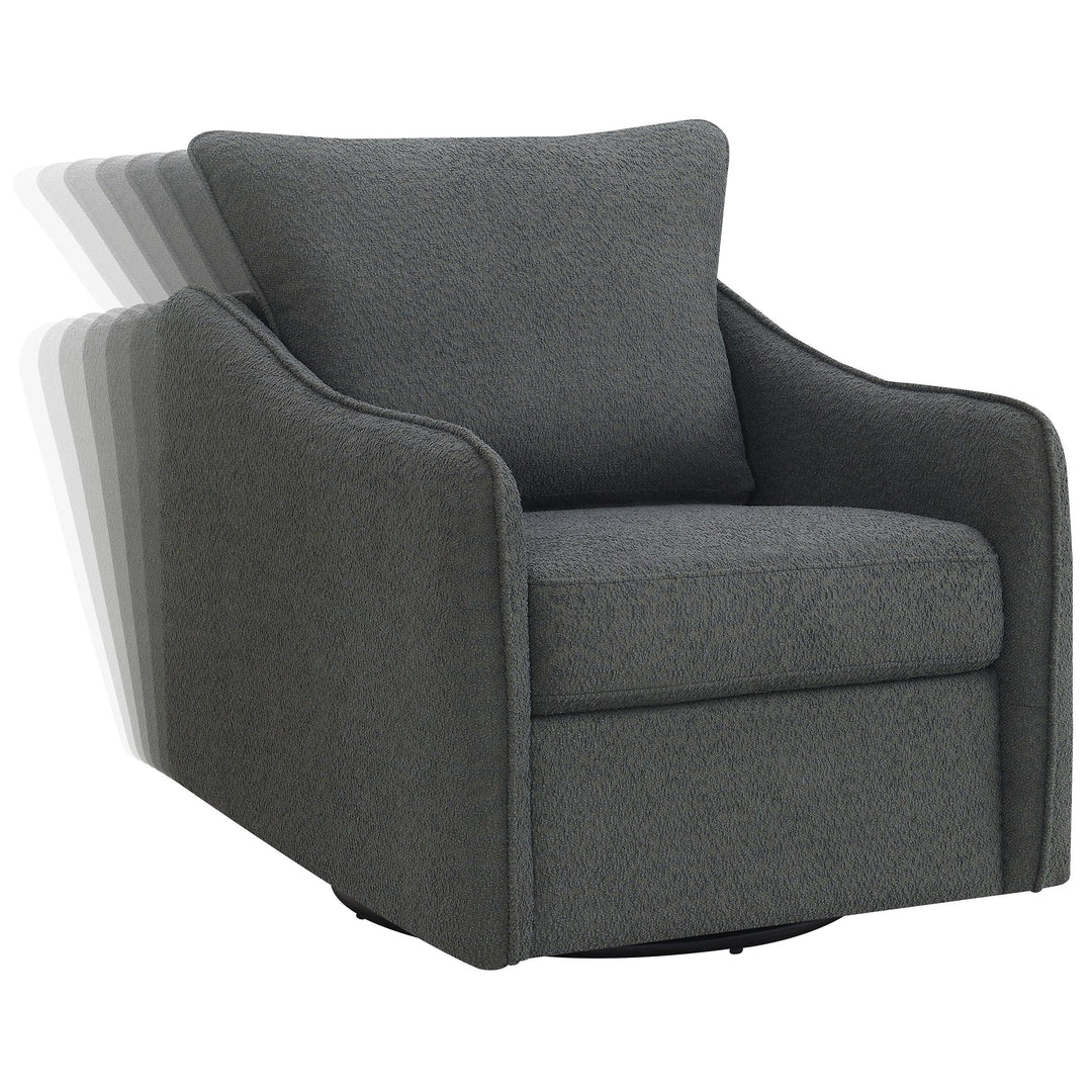 Coaster Furniture 903393 Madia Upholstered Sloped Arm Swivel Glider Chair Charcoal
