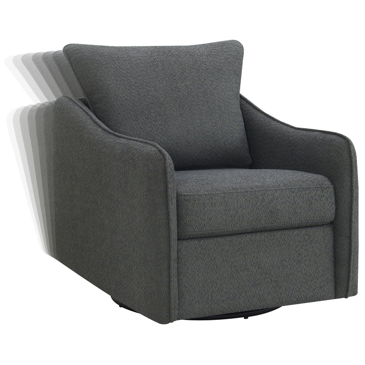 Coaster Furniture 903393 Madia Upholstered Sloped Arm Swivel Glider Chair Charcoal