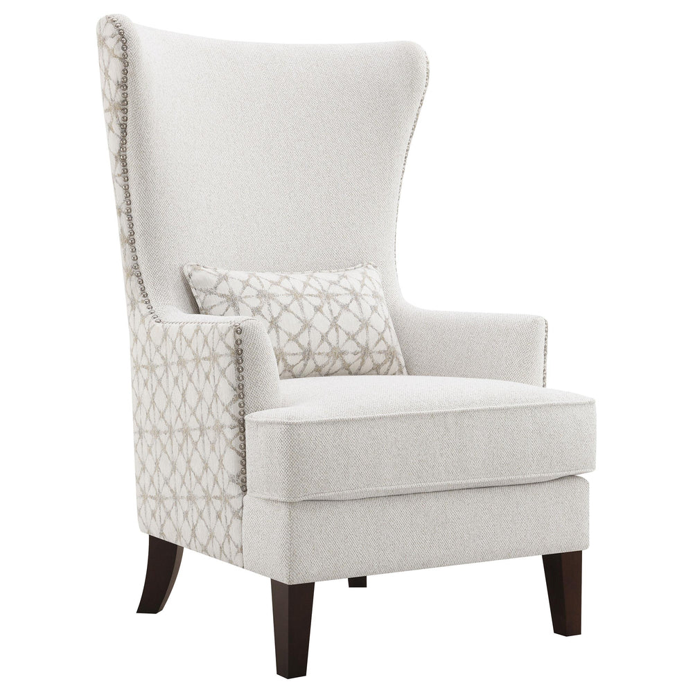 Coaster Furniture 904066 Pippin Upholstered High Wingback Accent Chair Latte