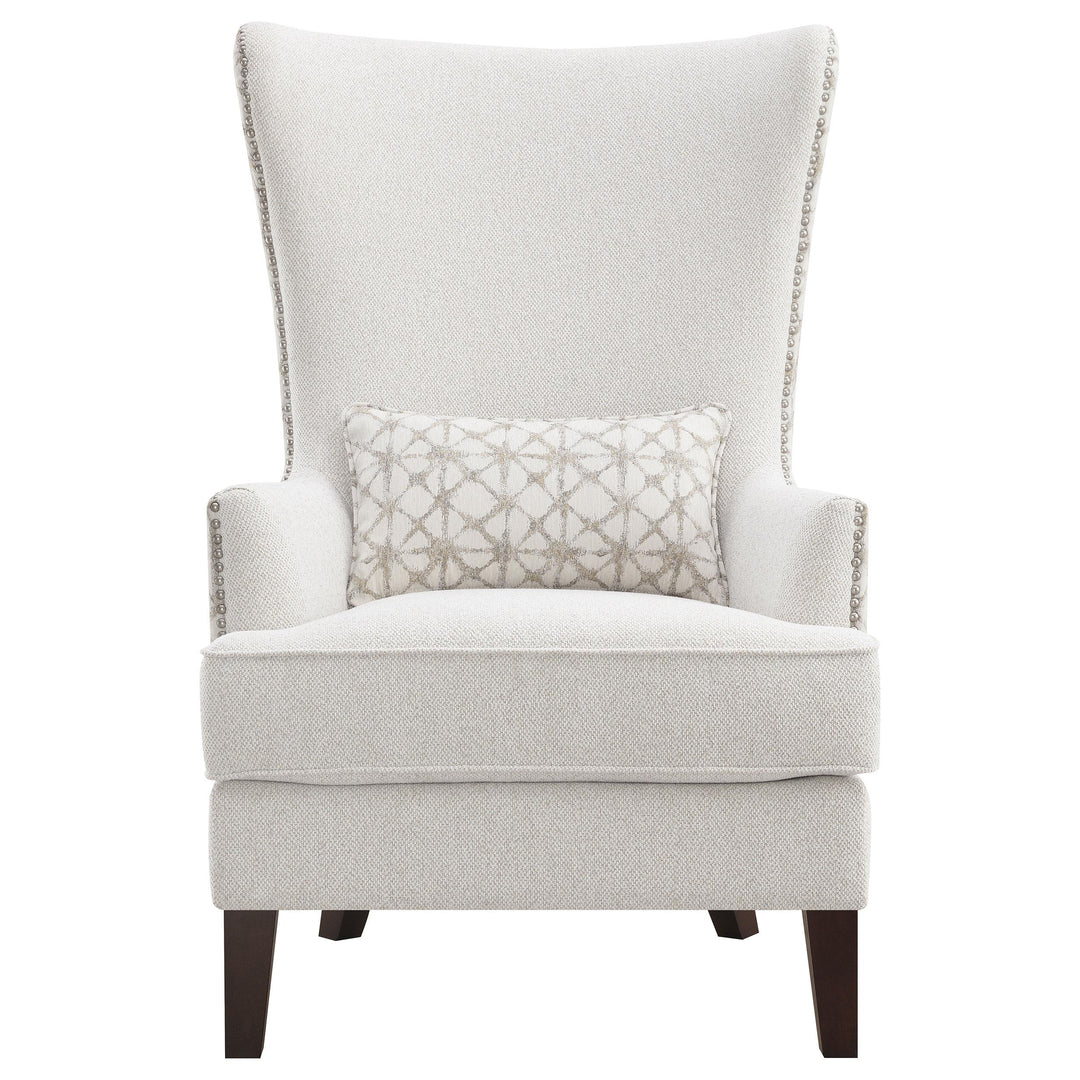 Coaster Furniture 904066 Pippin Upholstered High Wingback Accent Chair Latte