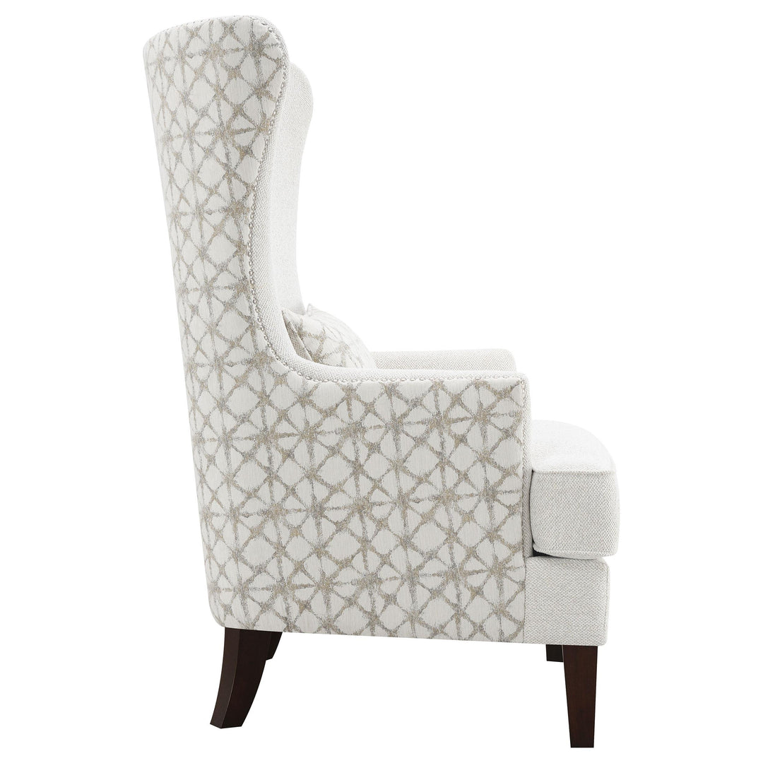 Coaster Furniture 904066 Pippin Upholstered High Wingback Accent Chair Latte