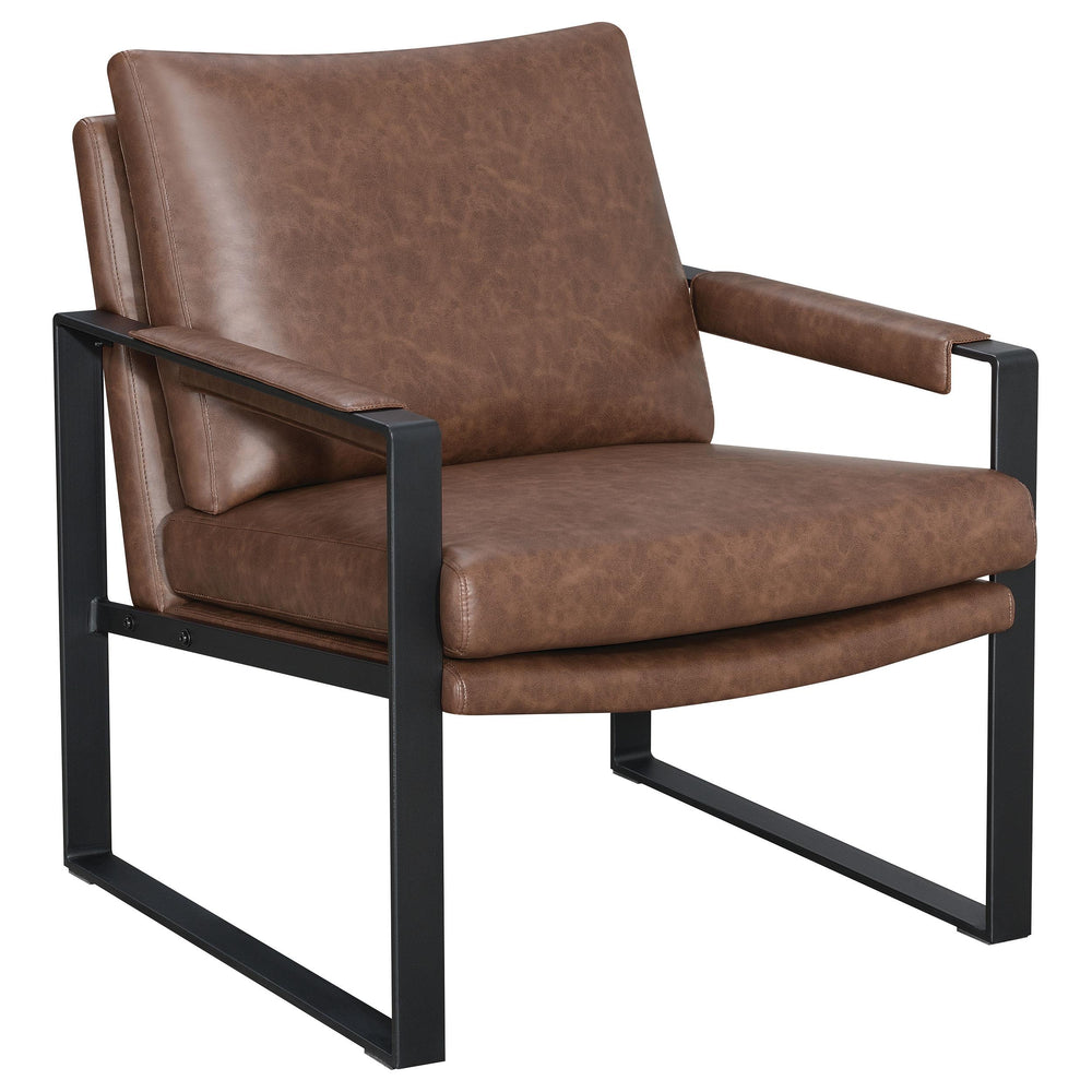 Coaster Furniture 904112 Rosalind Upholstered Track Arm Accent Chair Brown