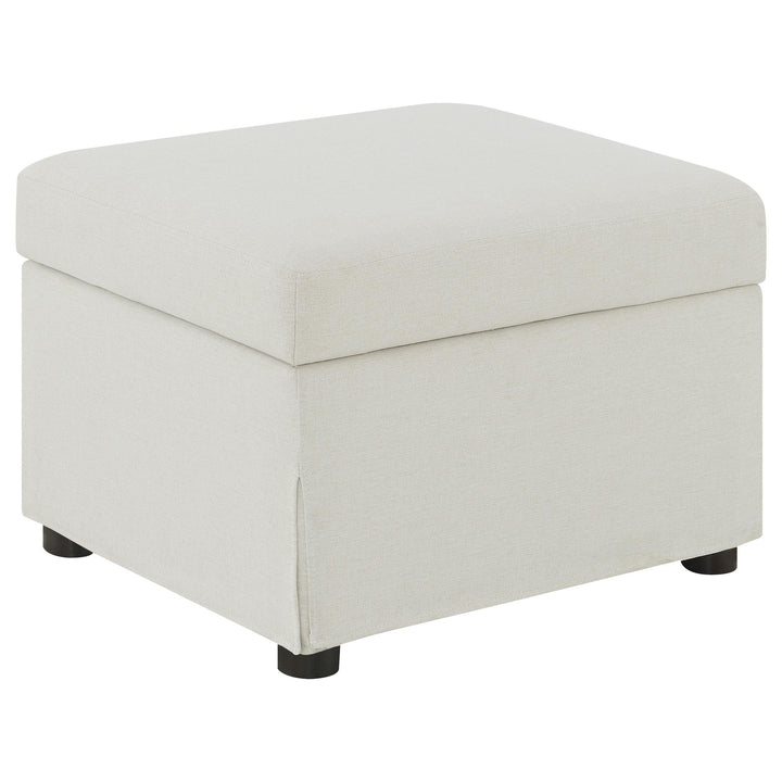Coaster Furniture 904134 Winter Upholstered Hydraulic Lift Top Storage Ottoman Beige