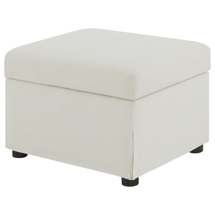 Coaster Furniture 904134 Winter Upholstered Hydraulic Lift Top Storage Ottoman Beige