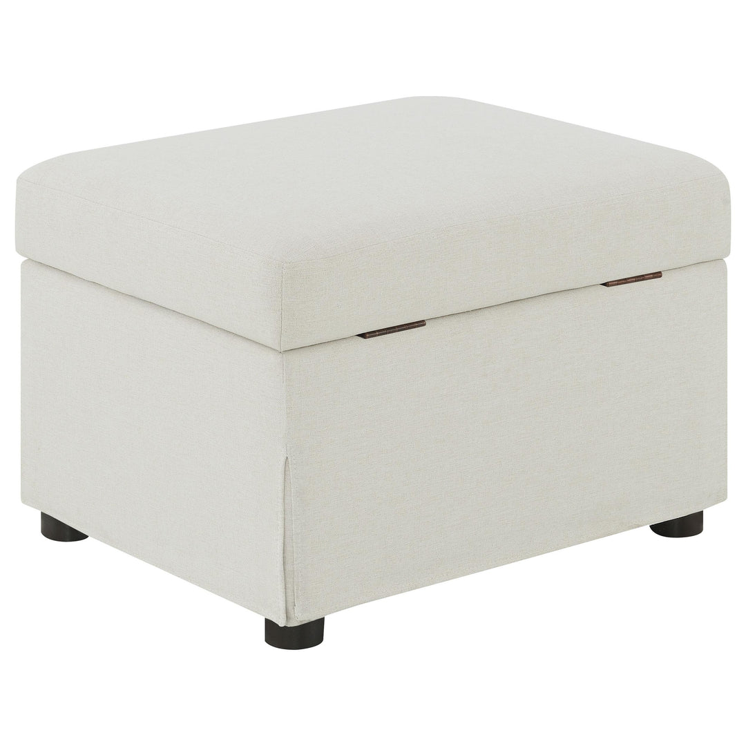 Coaster Furniture 904134 Winter Upholstered Hydraulic Lift Top Storage Ottoman Beige