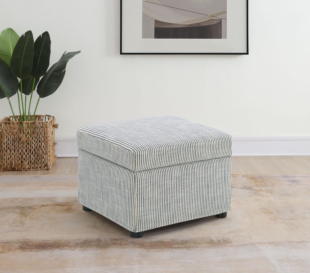 Winter - Upholstered Hydraulic Lift Top Storage Ottoman - Gray