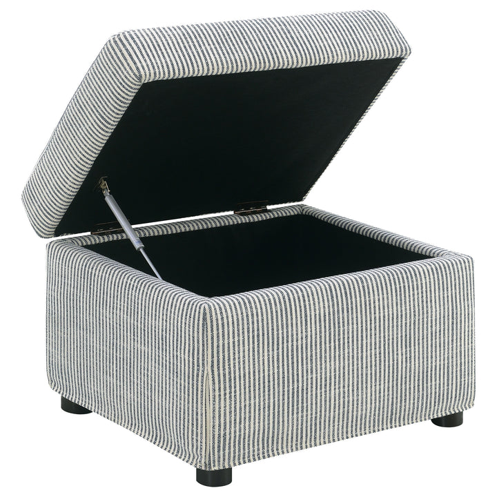 Winter - Upholstered Hydraulic Lift Top Storage Ottoman - Gray