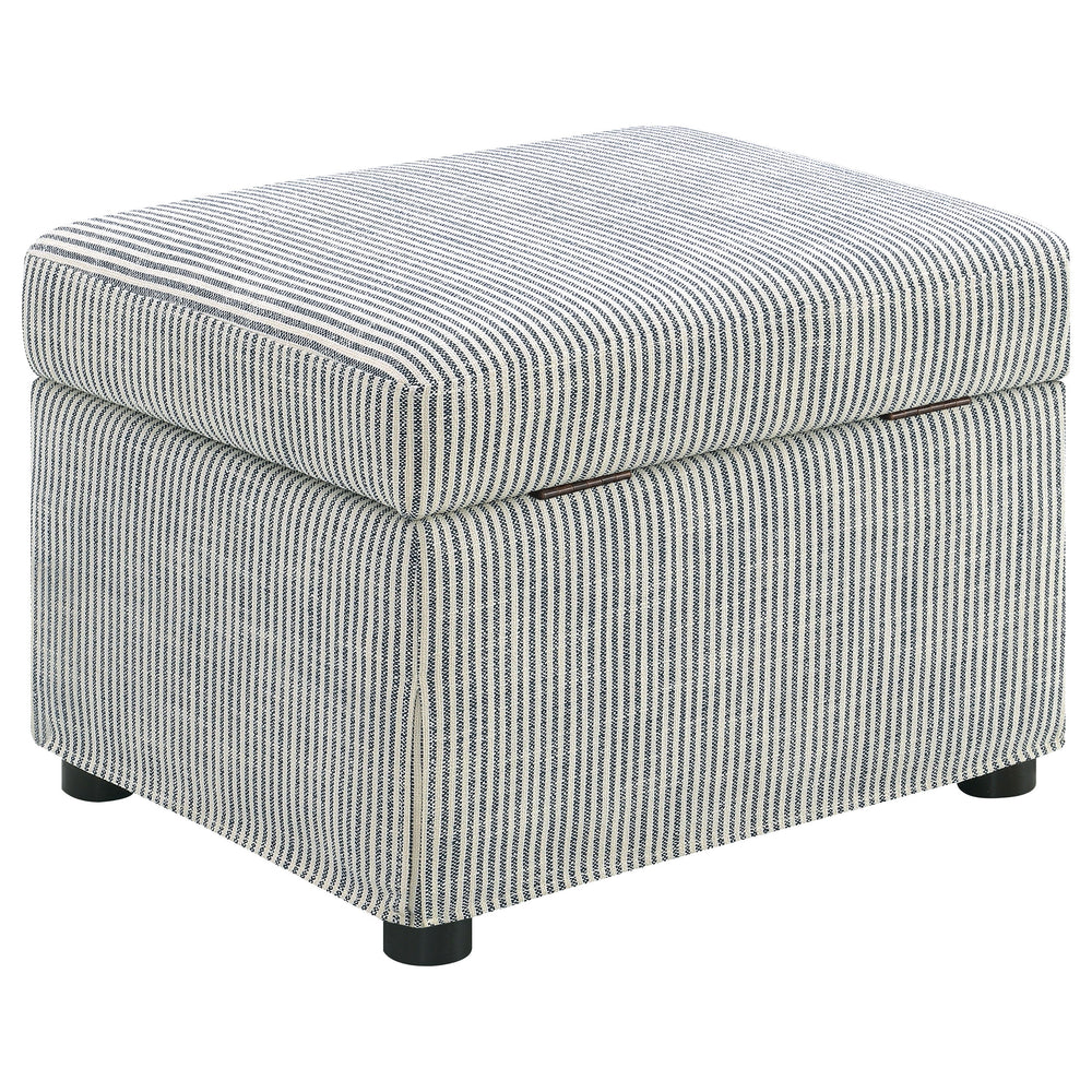 Winter - Upholstered Hydraulic Lift Top Storage Ottoman - Gray