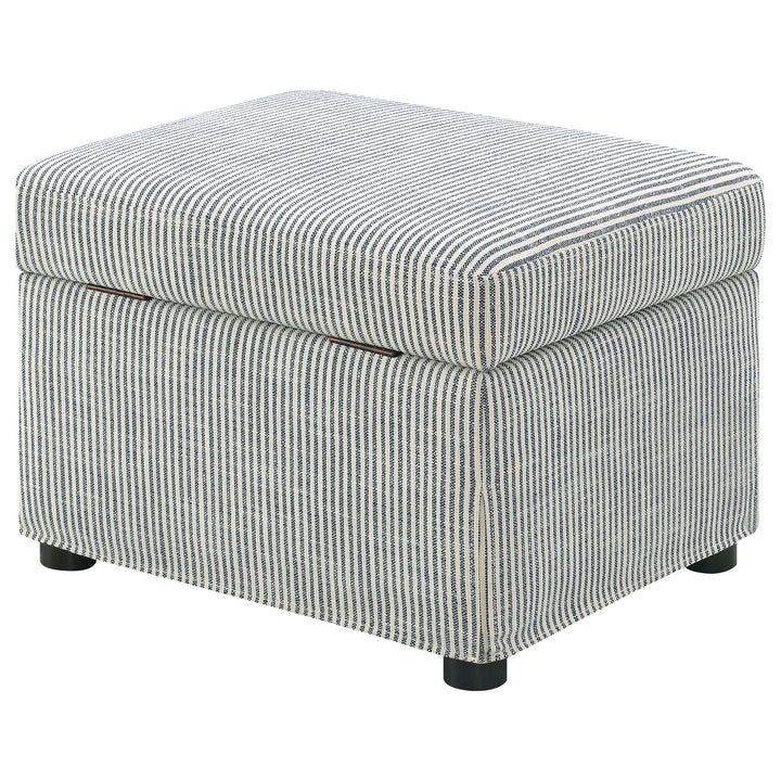 Winter - Upholstered Hydraulic Lift Top Storage Ottoman - Gray