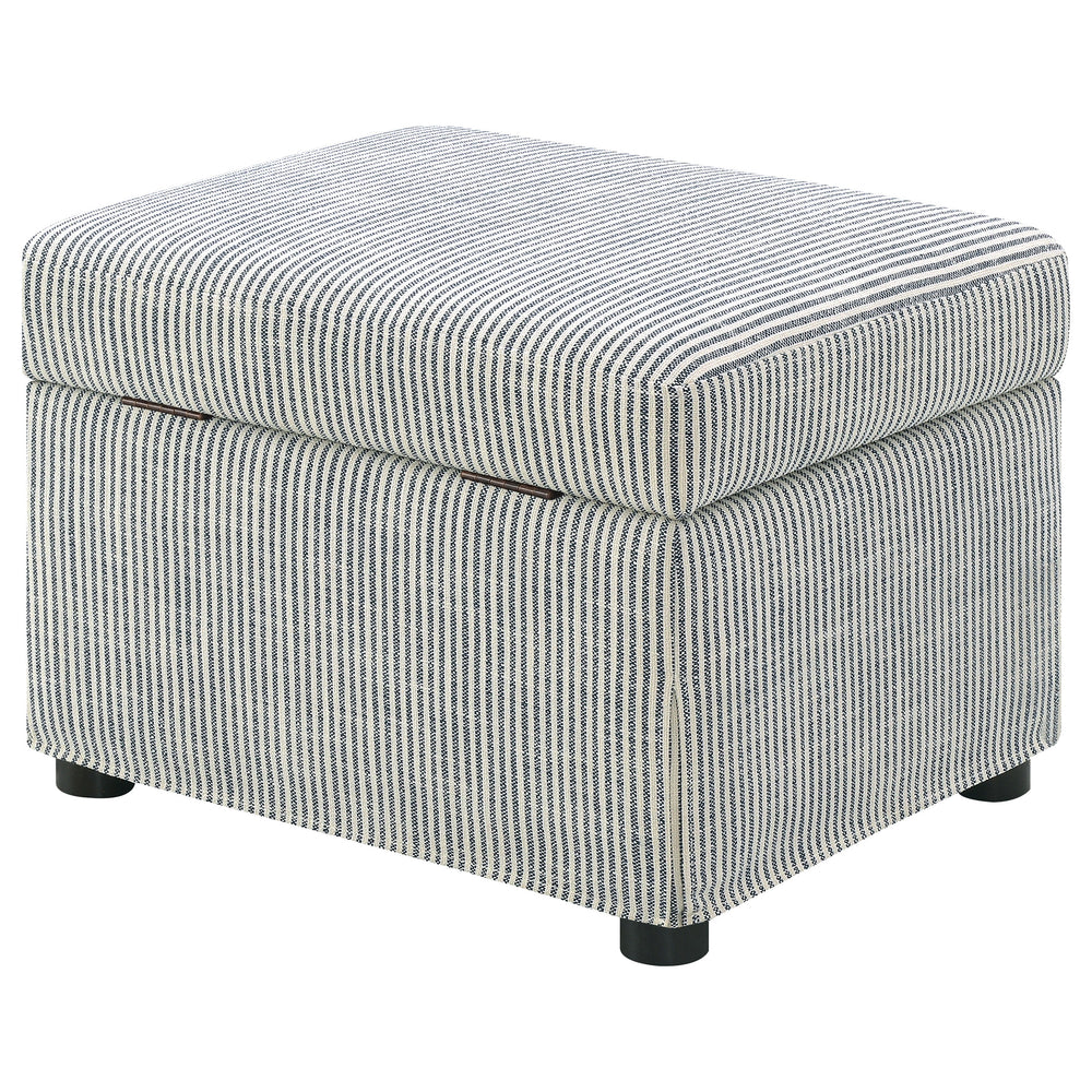 Winter - Upholstered Hydraulic Lift Top Storage Ottoman - Gray