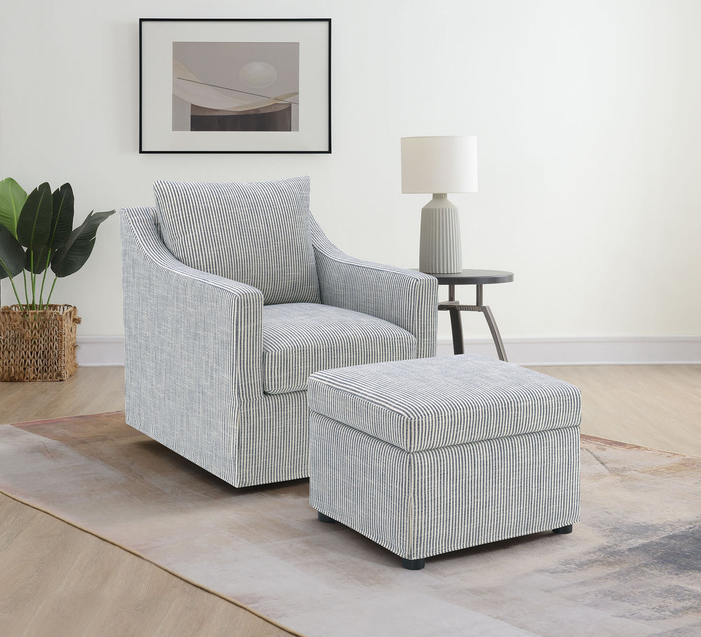 Winter - Upholstered Hydraulic Lift Top Storage Ottoman - Gray