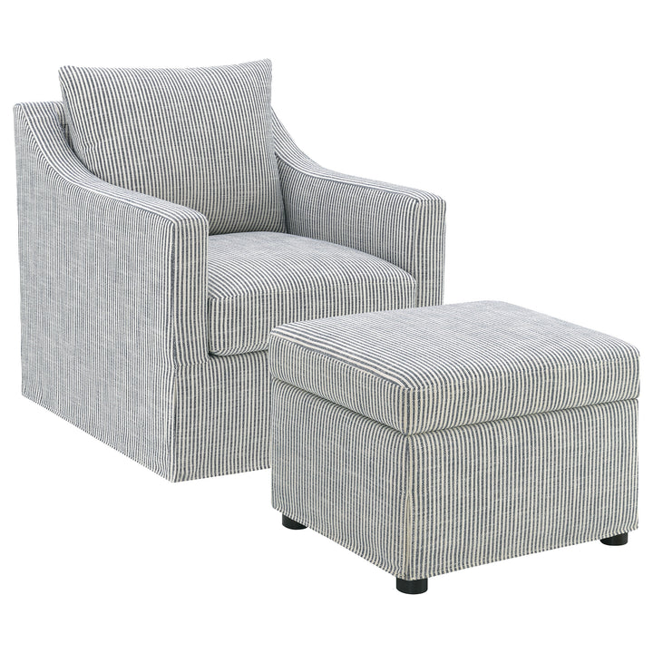 Winter - Upholstered Hydraulic Lift Top Storage Ottoman - Gray