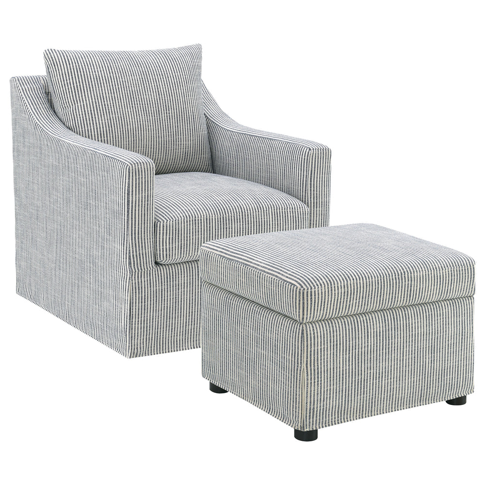 Winter - Upholstered Hydraulic Lift Top Storage Ottoman - Gray