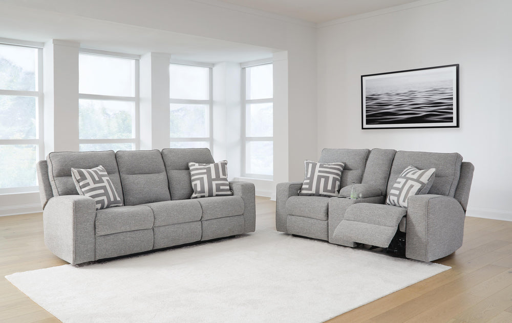 Biscoe Power Reclining Sofa, Loveseat and Recliner - Pewter (21)