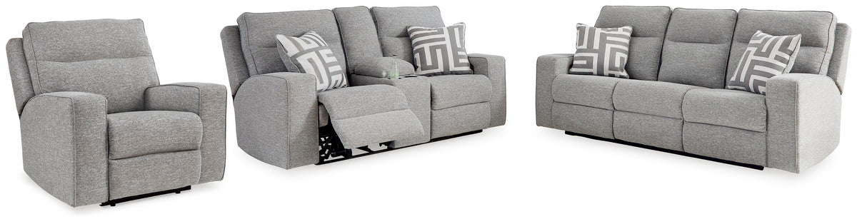 Biscoe Power Reclining Sofa, Loveseat and Recliner - Pewter (1)