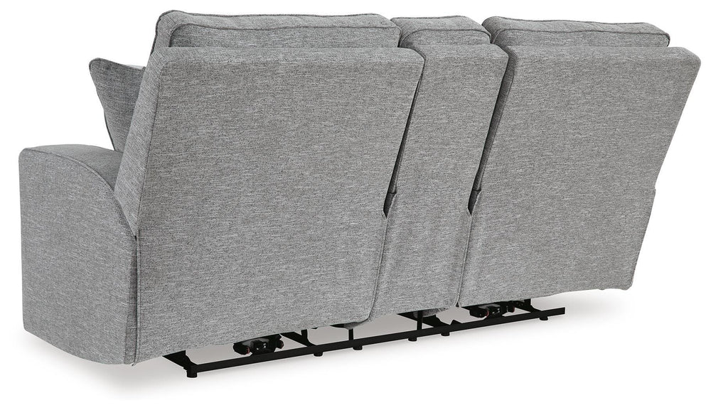 Biscoe Power Reclining Loveseat with Console - Dark Gray (6)
