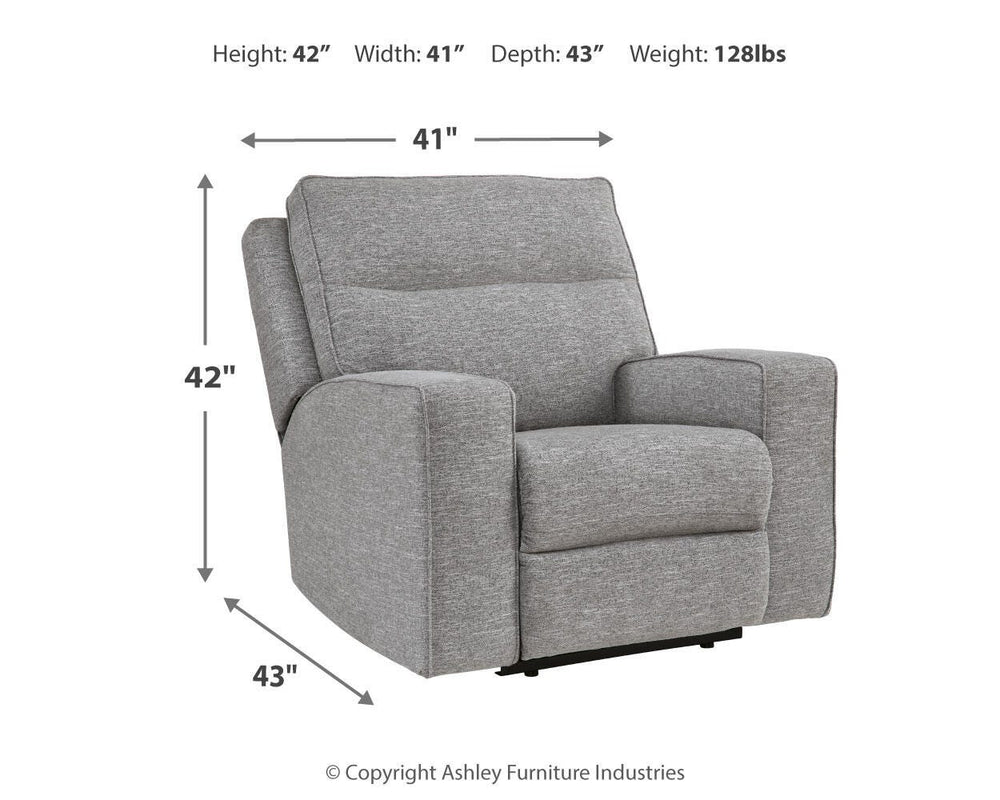 Biscoe Power Reclining Sofa, Loveseat and Recliner - Pewter (19)
