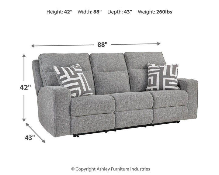 Biscoe Power Reclining Sofa, Loveseat and Recliner - Pewter (18)