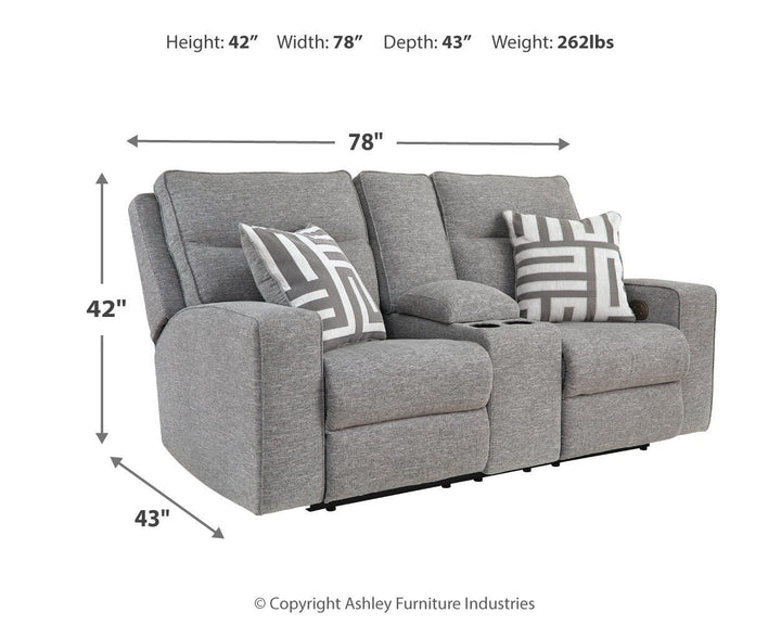 Biscoe Power Reclining Sofa, Loveseat and Recliner - Pewter (17)