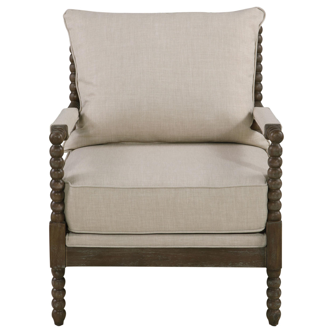 Coaster Furniture 905362 Blanchett Upholstered Bobbin Accent Chair Beige and Natural