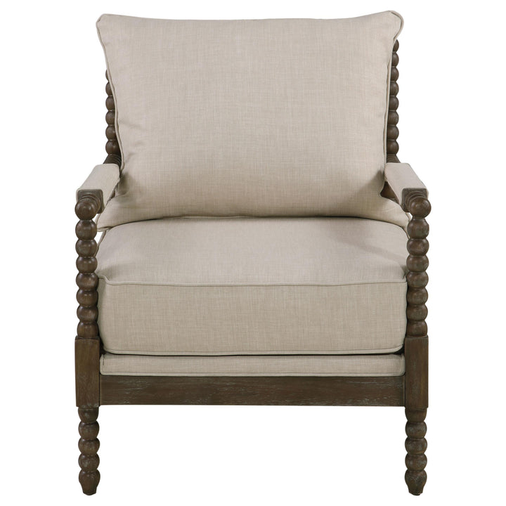 Coaster Furniture 905362 Blanchett Upholstered Bobbin Accent Chair Beige and Natural
