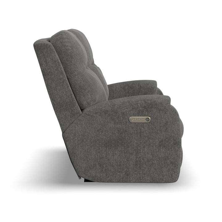 Penn Power Reclining Loveseat With Power Headrests &amp; Lumbar Dark Gray