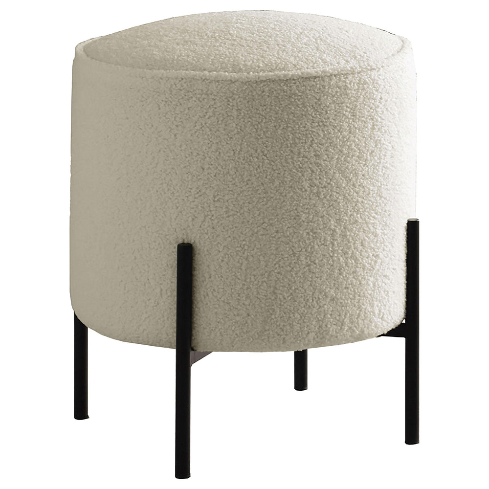 Coaster Furniture 905495 Basye Round Upholstered Ottoman Ivory