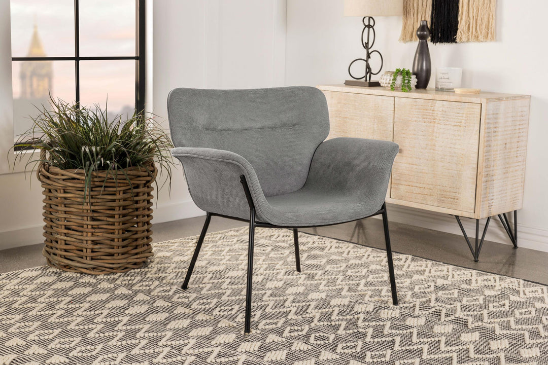 Coaster Furniture 905614 Davina Upholstered Flared Arm Accent Chair Ash Grey