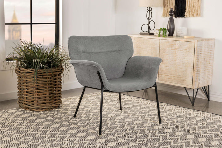 Coaster Furniture 905614 Davina Upholstered Flared Arm Accent Chair Ash Grey