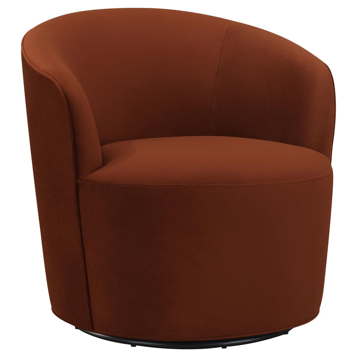 Coaster Furniture 905631 Joyce Upholstered Barrel Back Swivel Chair Burnt Orange